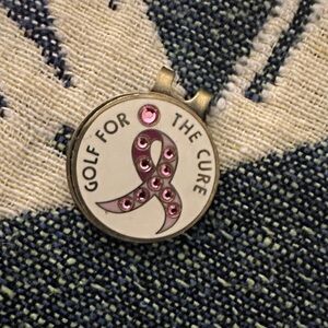 Golf For The Cure Pink Ribbon hat clip